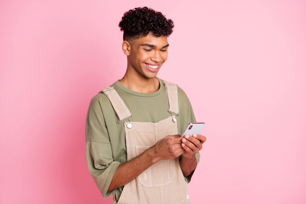 influencer checking phone