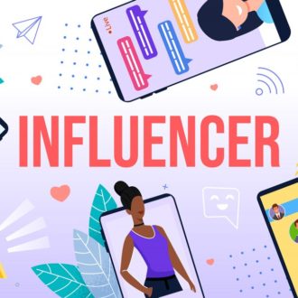 graphic with multuple marketing channels that says influencer in the middle