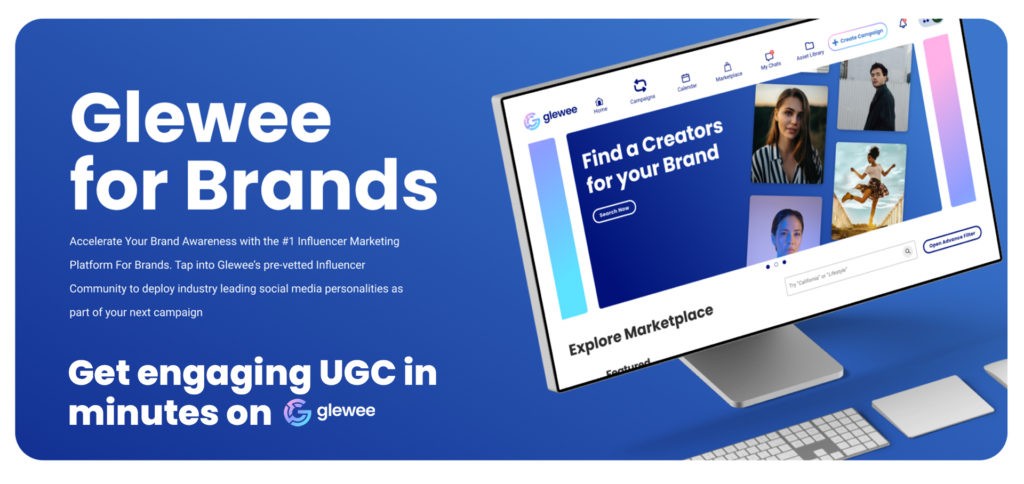 Brands can get UGC for social media with content creators on the Glewee UGC Platform for Brands 